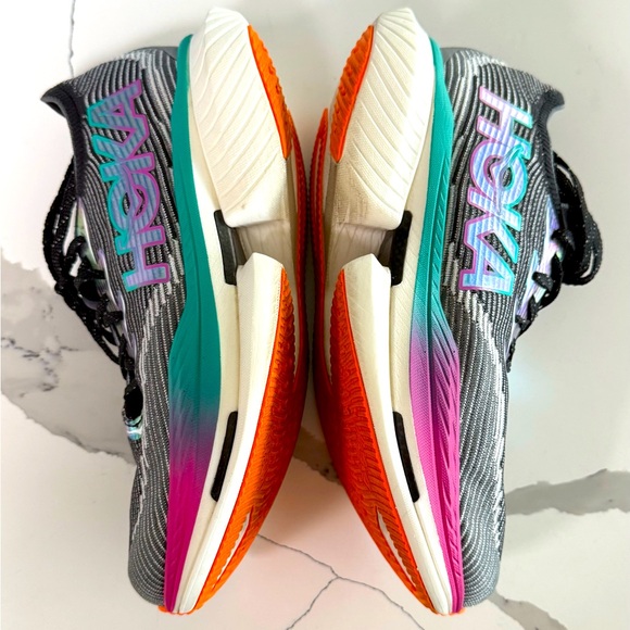 Hoka Cielo X1 Black/Electric Sky Aqua Carbon Running Shoe - Picture 9 of 15